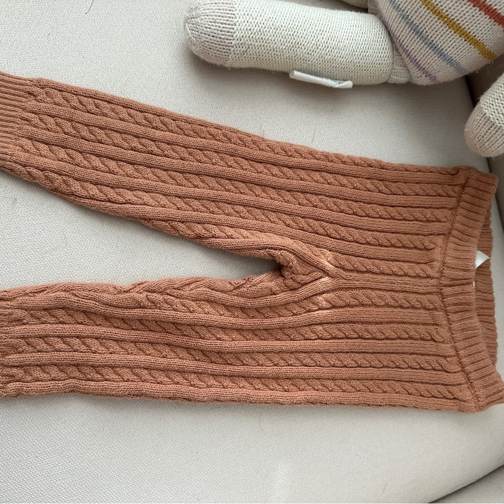 Wild Wawa Cozy Knit Leggings Bottoms in Brown 6-12 months